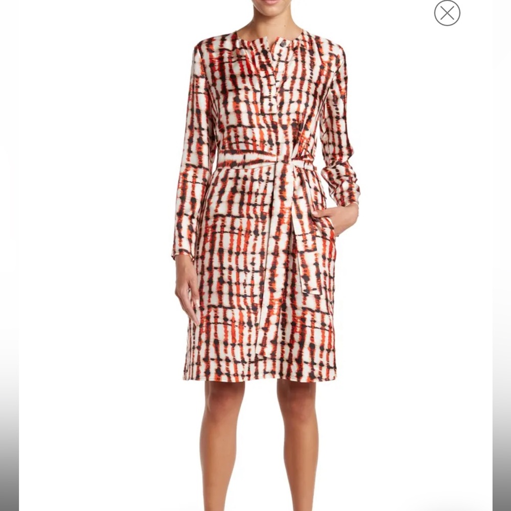St John Collection Tie-Dye Printed Silk Dress